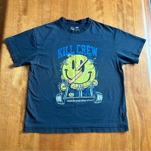 KILL CREW - OVERSIZED "WEIGHTS LIFT US UP" T-SHIRT - BLACK